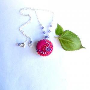Vibrant Polymer Clay Pendant With Czech Glass And..