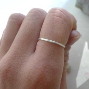 One Delicate Sterling Silver Ring- Argentium- Made..