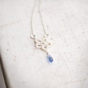 Tatted/crochet Flower Necklace With Sterling..