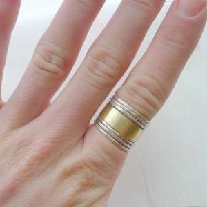 Six Plain Argentium Sterling Silver And Wide Band..