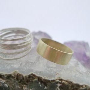 Six Plain Argentium Sterling Silver And Wide Band..