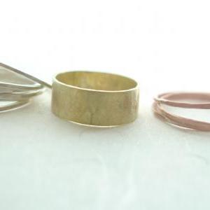 Rings Six Plain Sterling Silver Three Copper And..