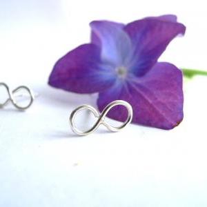 Infinity Sterling Silver Stud Earrings-simple..