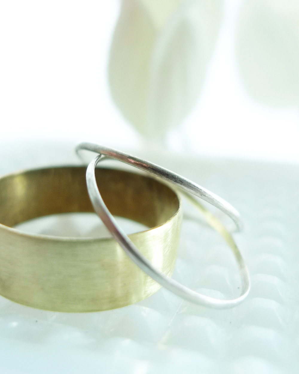 Set Of 3 Rings Argentium Sterling Silver And Brass Ring Set Made In Any Size