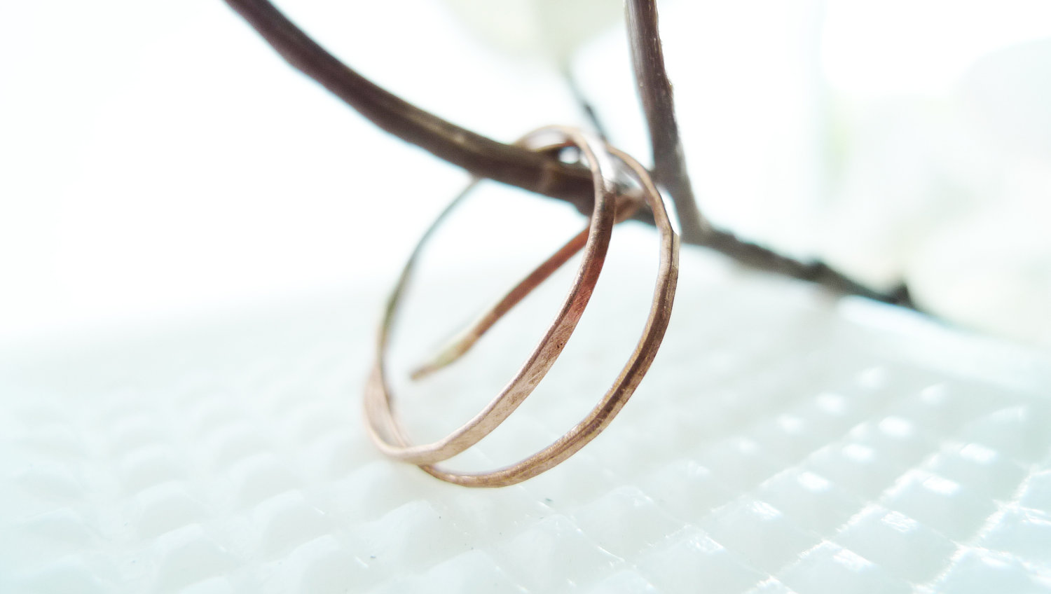 Copper Ring Stacking Set- Set Of Three Textured And Hammered Copper ...